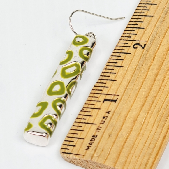 Simon Sebbag Cheetah Stick Earrings Lime Green - Picture 3 of 8